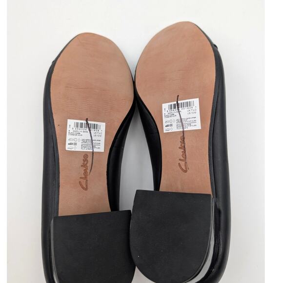 Clarks Marilyn Sara Block Heel Pumps Round Toe Women's Black Size US10M EU41.5 - Picture 5 of 8